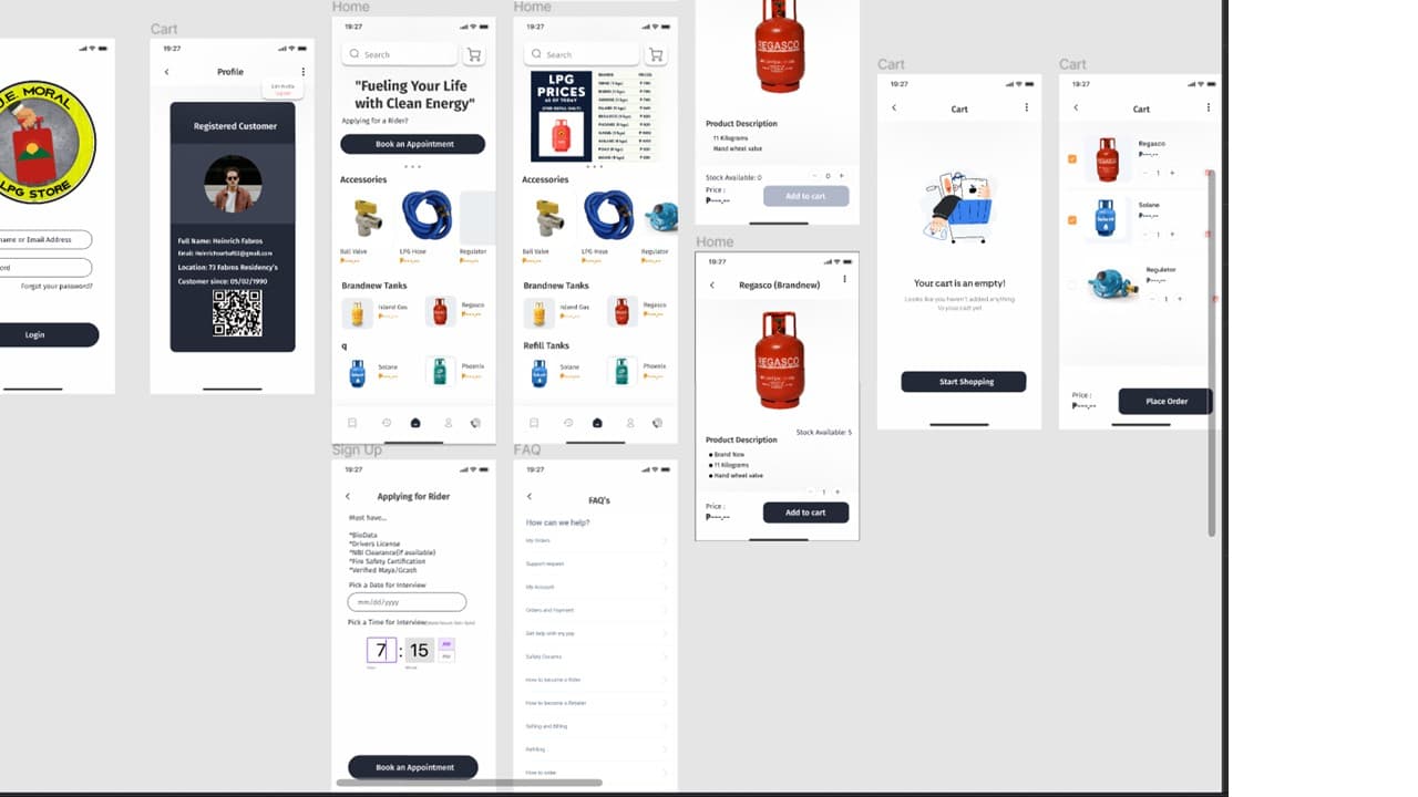JE Moral LPG Applications UI/UX Design